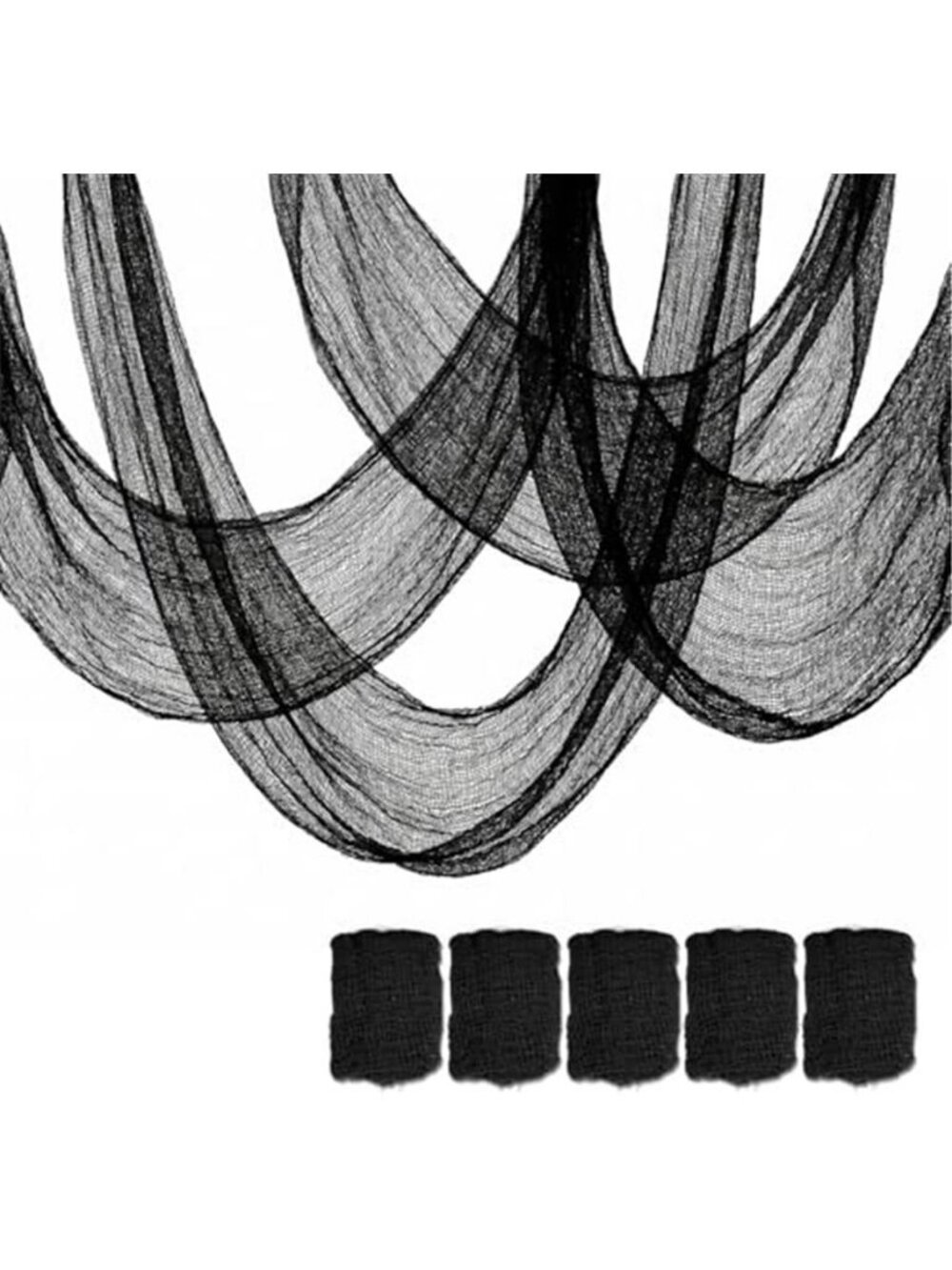 5Pcs Halloween Creepy Cloth Black 30×72inch - Halloween Decorations Clearance -